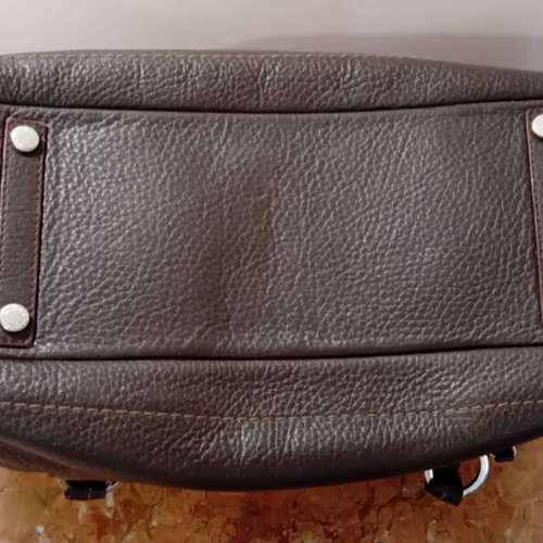 Lamarthe authentic leather shoulder bag, brown