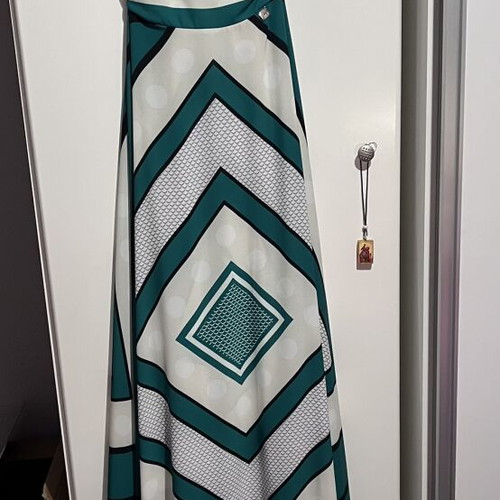 Maxi dress BSB like new, petrol with white and black geometric patterns