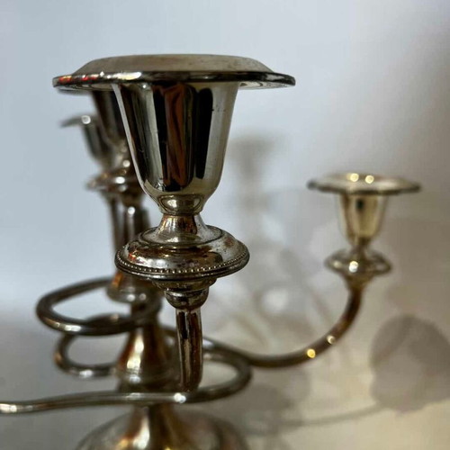 Vintage silver-plated 5-arm candlestick with curved arms 22x27