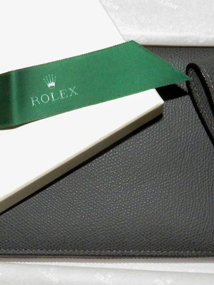 Rolex Prestige Grey Leather Wallet like new