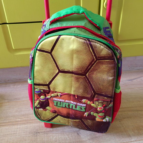 Ninja Turtles toddler bag used trolley with wheels
