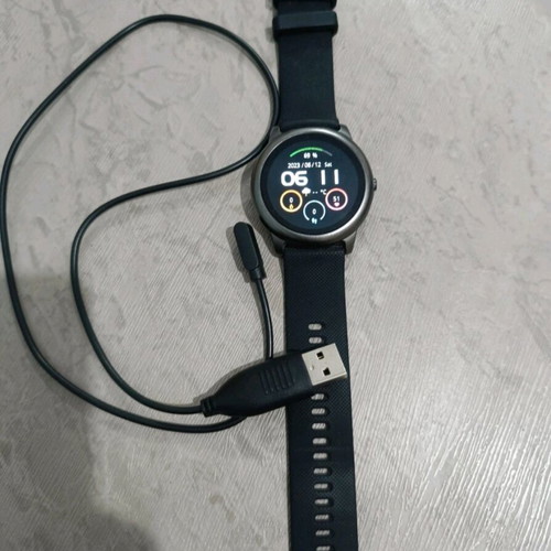 Haylou Solar LS05 45mm smartwatch used with heart rate monitor black
