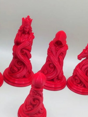 Chess set new, printed pieces
