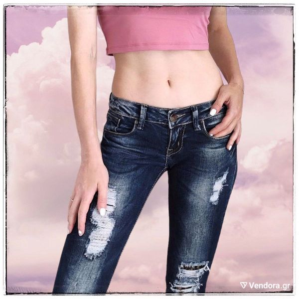  [ xsmall ] Y2K low waist jeans [ JEANS ] chamilomeso tzin