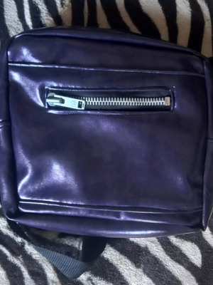 Shoulder bag new purple metallic leather