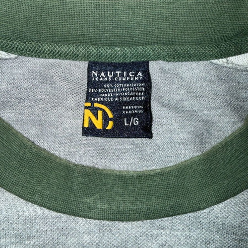 Nautica men's T-shirt Large like new, white and gray