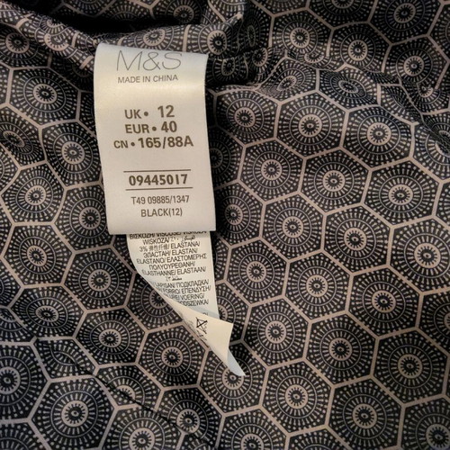 Marks & Spencer women's coat black like new, size UK12