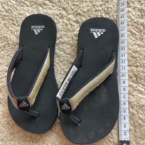 Adidas Comfort Flip Flop black with gold details like new