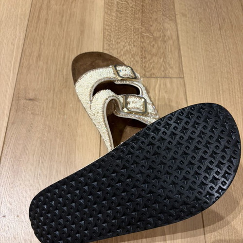 Summer slippers size 39 with stones, new, white