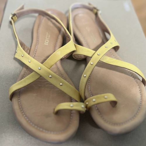 Gianna Kazakou leather women's sandals yellow like new, size 41