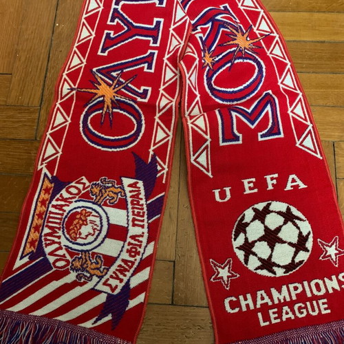 Olympiakos scarf Champions League 1997 used, official replica