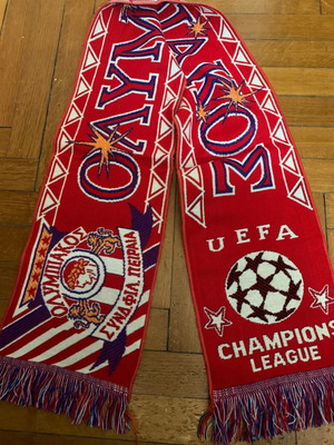 Ολυμπιακός κασκόλ Champions League 1997 μεταχειρισμένο, επίσημο αντίγραφο