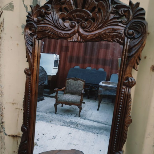 Vintage solid wood entryway set, carved