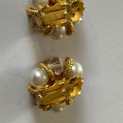 Gold-plated earrings used, antique, women's with clasp
