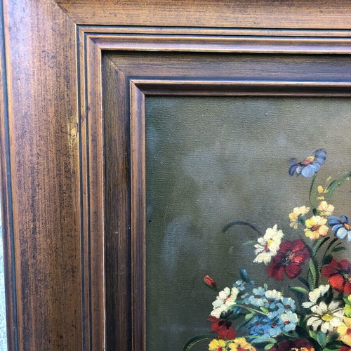 Painting on canvas 50+ years old with wooden frame like new