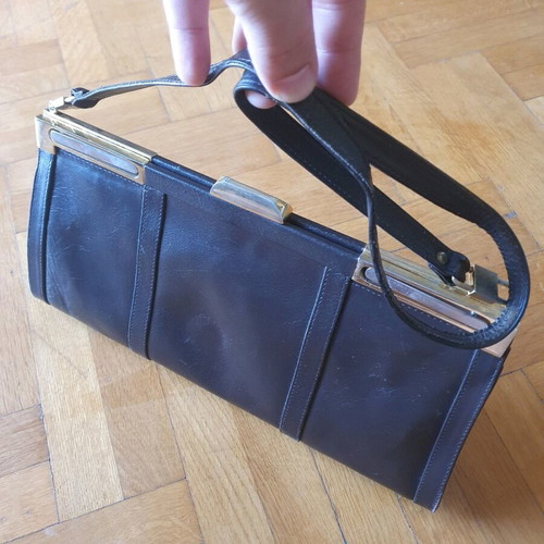 Shoulder bag brown 100% leather Greek made like new