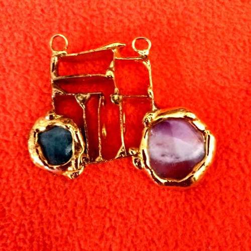 Scandinavian handmade gold-plated jewelry with semi-precious stones new