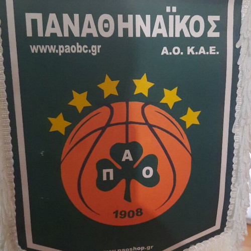 Panathinaikos BC 2014-15 signed collectible flag, like new