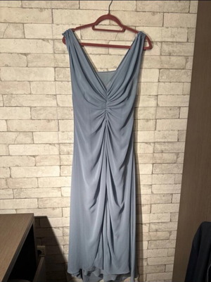 Zara crepe satin long dress new, size L, blue