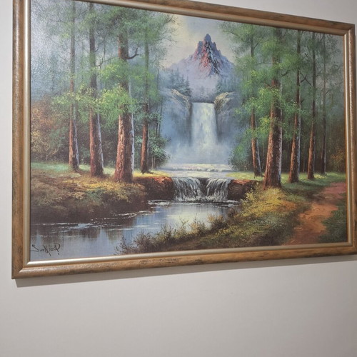 Handmade pressed painting on frame