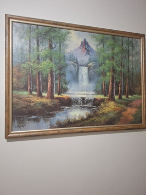 Handmade pressed painting on frame
