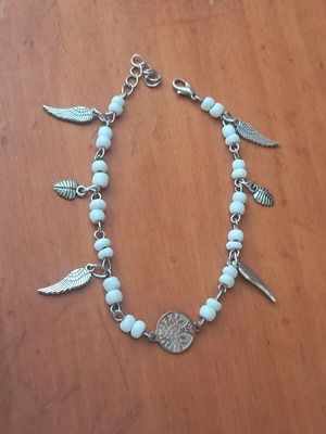 Hand Chain bracelet made to order, white and silver