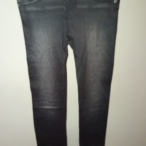 Women's leggings with jean design like new, black and blue