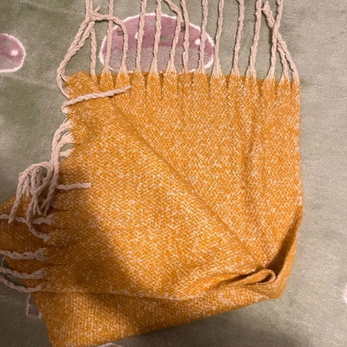 Zara mustard scarf like new with chunky knit fringes