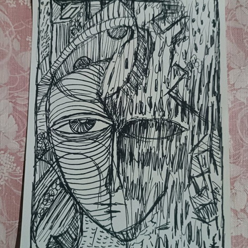Psychedelic painting on paper, custom order