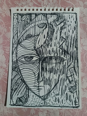 Psychedelic painting on paper, custom order