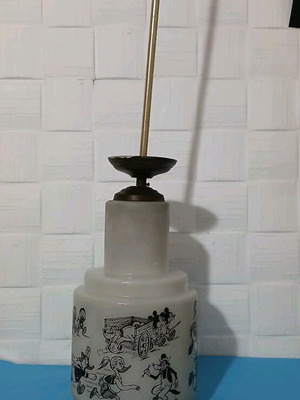Vintage ceiling light used with Disney characters, glass