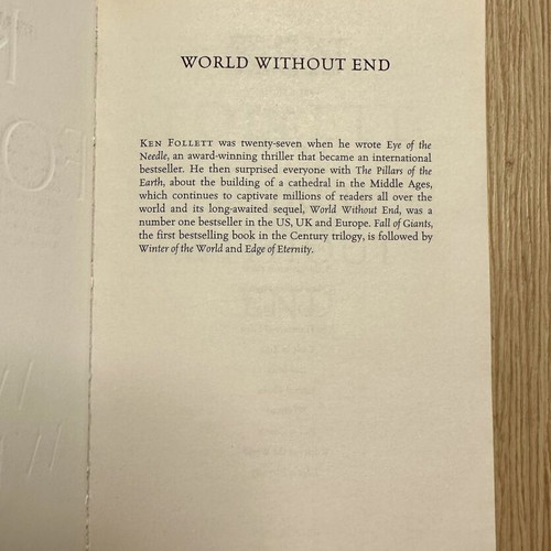 World Without End hardcover by Ken Follett like new, English