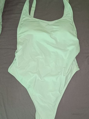 Ολόσωμο μαγιό ψηλομέσο μεταχειρισμένο, άσπρο, μεγέθη M-L