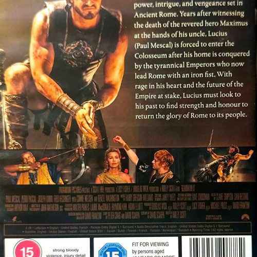 Gladiator 2 DVD action movie used with English subtitles