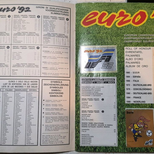 Panini Album EURO '92 used, rare collectible