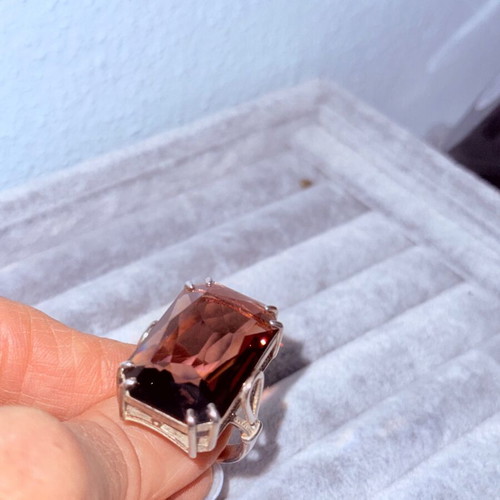 Silver evening ring Etalon Jenavi with Swarovski stone new