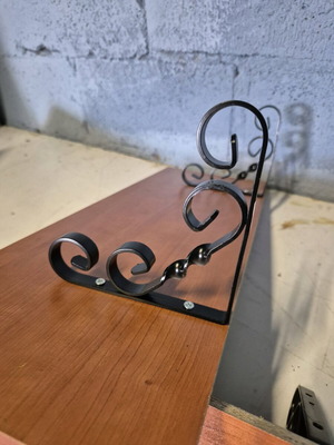Wooden shelves with modern iron base, set of 3, new