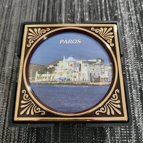 Paros vintage coasters pack of 5, new, 1980s