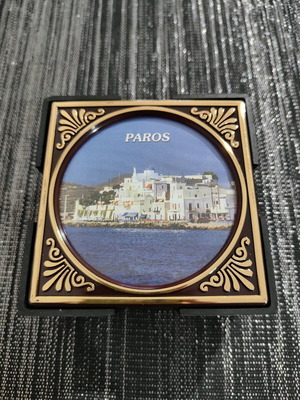 Paros vintage coasters pack of 5, new, 1980s