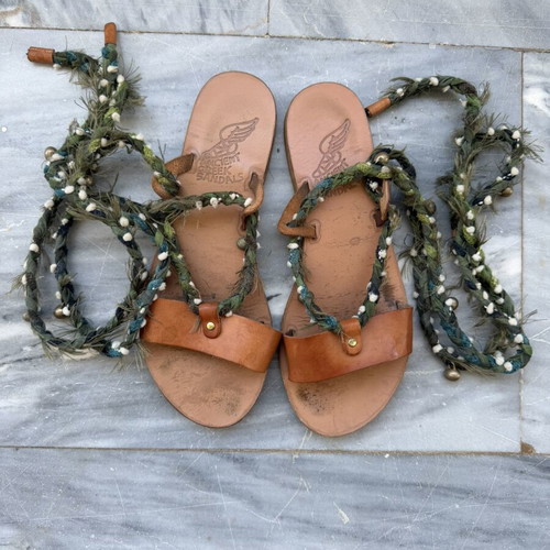 Ancient Greek Sandals Lachesis braided lace-up sandals size 38 used