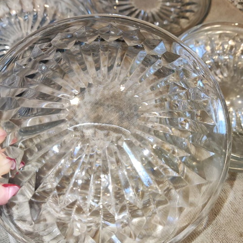 WMF Diadem 24% Crystal Carved Glass Plates like new, set of 12