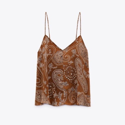 Zara top pailsey like new, brown, size XS