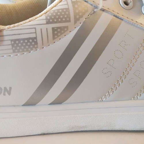 Fashion men's shoes used, casual style, size 44, white and gray