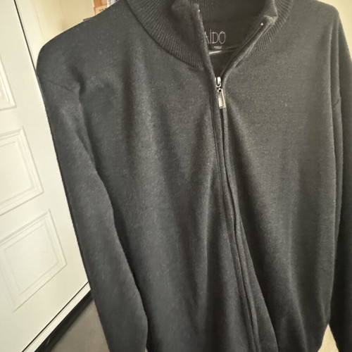 Raido knitted zip-up cardigan, dark grey, size S/M