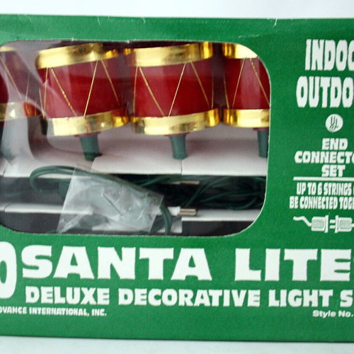 Christmas drums with lights, pack of 10, decade 1991