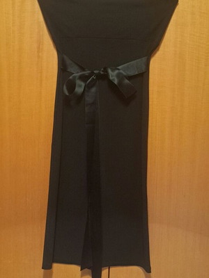 Crepe strapless dress with satin belt like new, black, size S