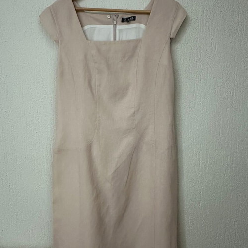 Rodika Zanian pink linen blend dress size 42 like new