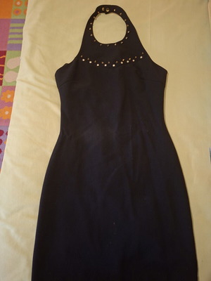 Dress black with unique neckline clasp, like new, size S