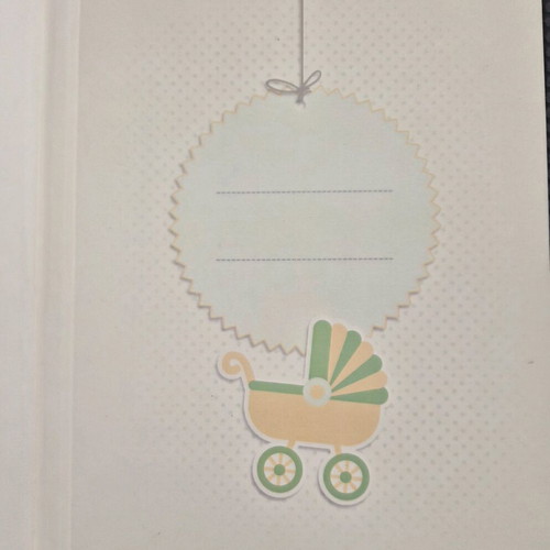 Atelier baby photo album with silver frame and teddy bear design 20x25 like new