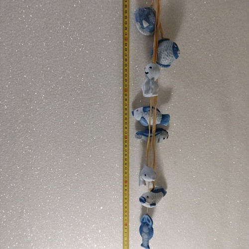 Clay wind chime with fish 70 cm like new